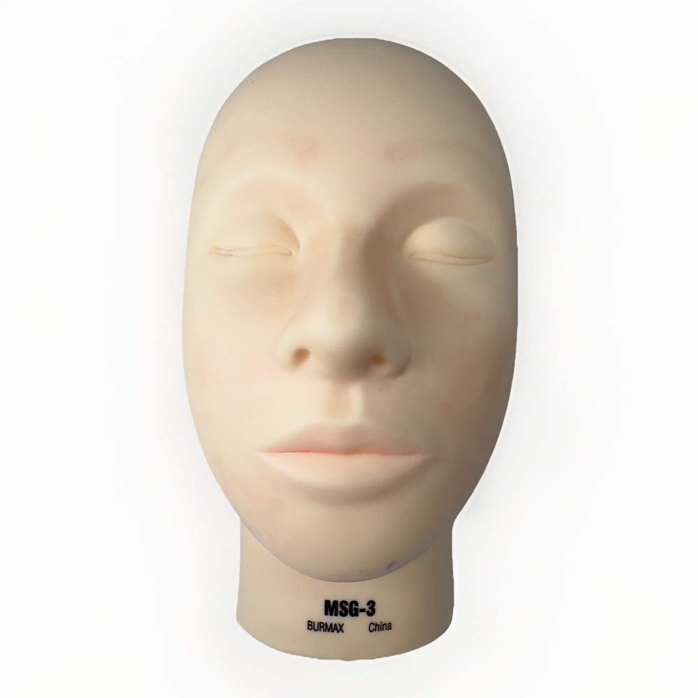 COSMETOLOGY MANNEQUIN Practice Face Make-up EyeLashes Massage Model BURMAX MSG-3