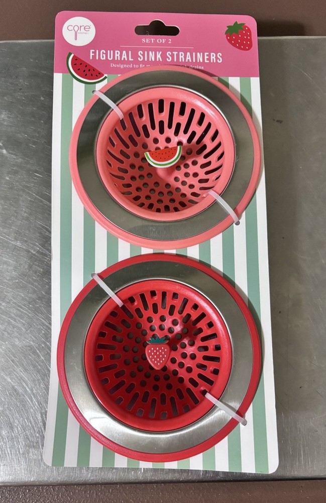 Core Kitchen Figural Sink Strainer Set - Watermelon & Strawberry Designed New