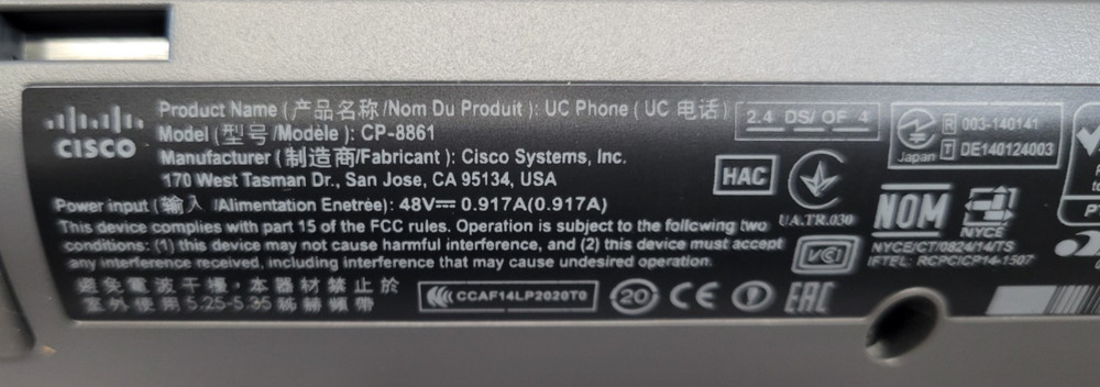 Cisco IP Phone 8861 - CP-8861-K9= - OPEN BOX