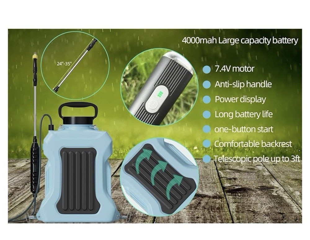 4000mAh Battery Powered Backpack Sprayer 3Gallon