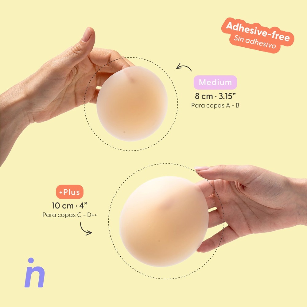 NIPSKIN Reusable Non-Adhesive Nipple Covers “Bring It On” Cups C-D++, Vanilla