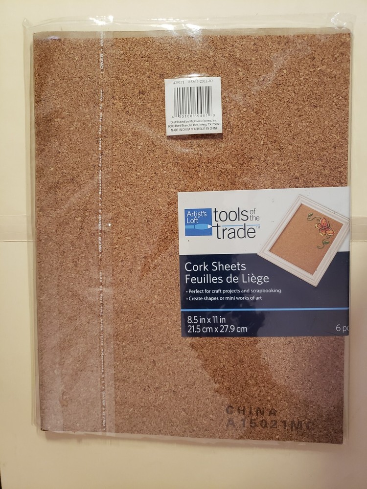 CORK SHEETS 6 PC 8.5" x 11" ARTIST'S LOFT