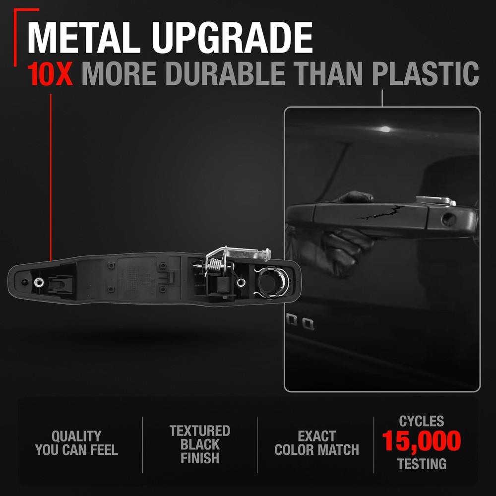 Passenger Door Handle for Silverado, Sierra, Escalade - Black - Front Passeng...