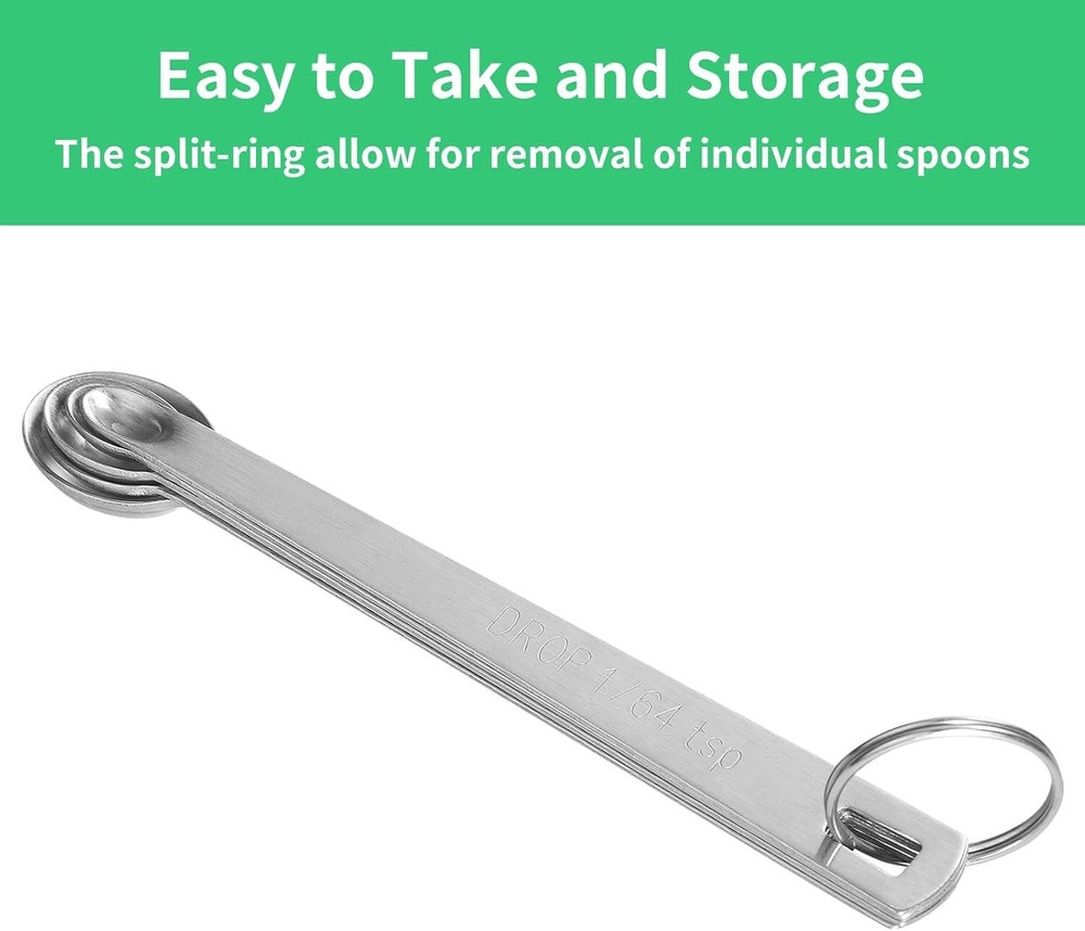 5PCS Small Measuring Spoons Set - Stainless Steel Tiny Measuring Spoons