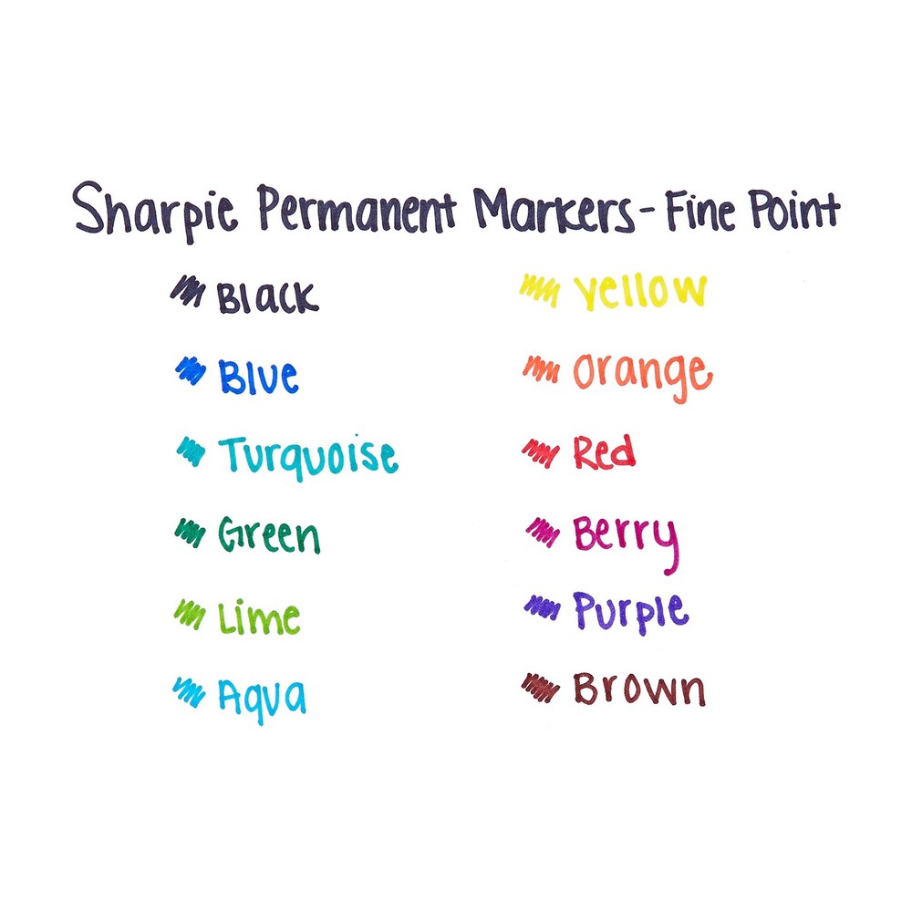 Green Sharpie Permanent Markers 2 Count Fine Point Vibrant Ink for All Surfaces