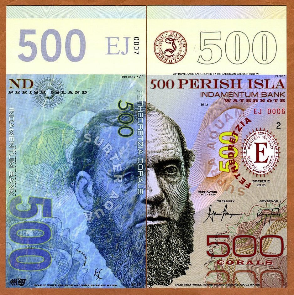Perish Island, 500 Corals, 2015, Private Issue UNC POLYMER