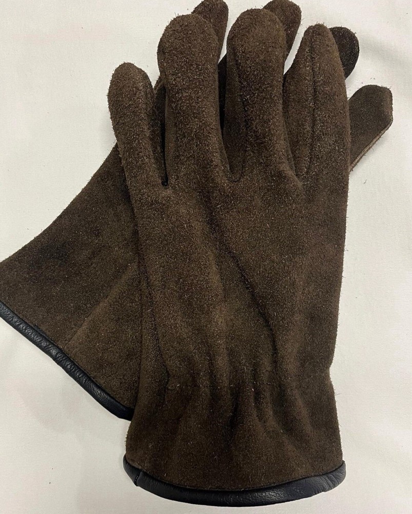 Heavy Duty Brown Cow Split Work Glove -Lightly Lined - Size Medium - Made In USA