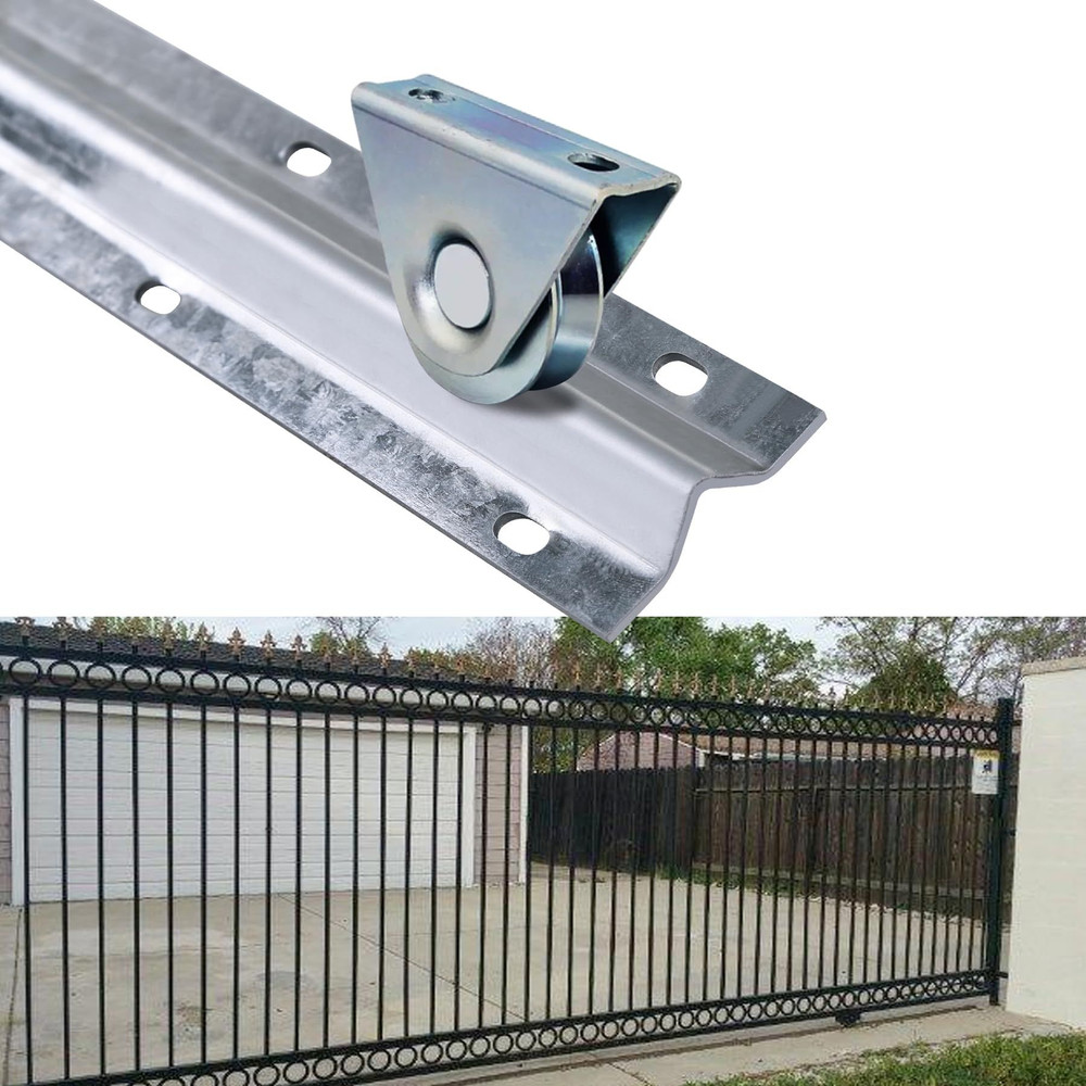 Evecad V Track for Sliding Door, 12FT Galvanized Inverted 12FT, Silver