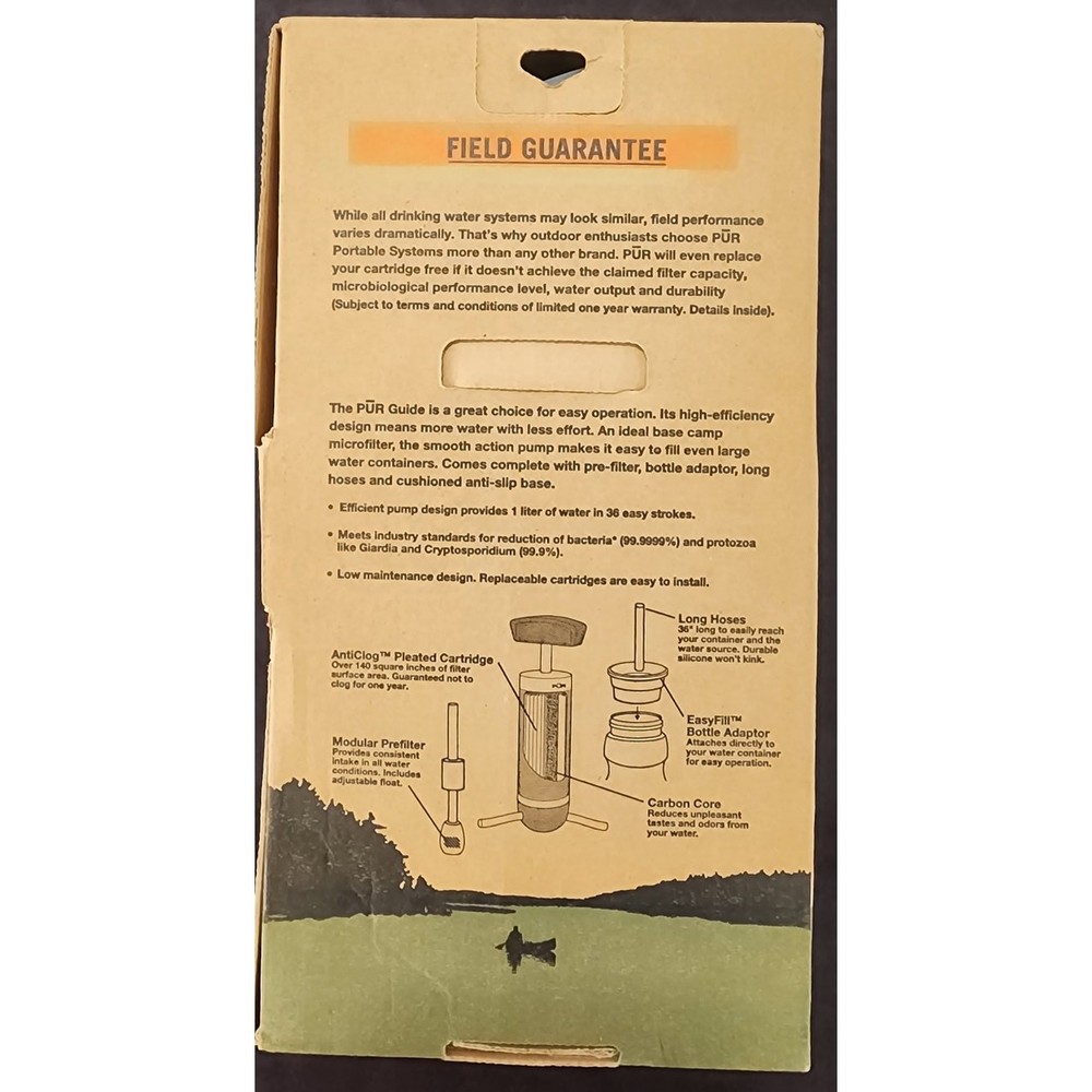 PUR Guide Microfilter Pump System –NEW in Box – High Output Camping Water Filter