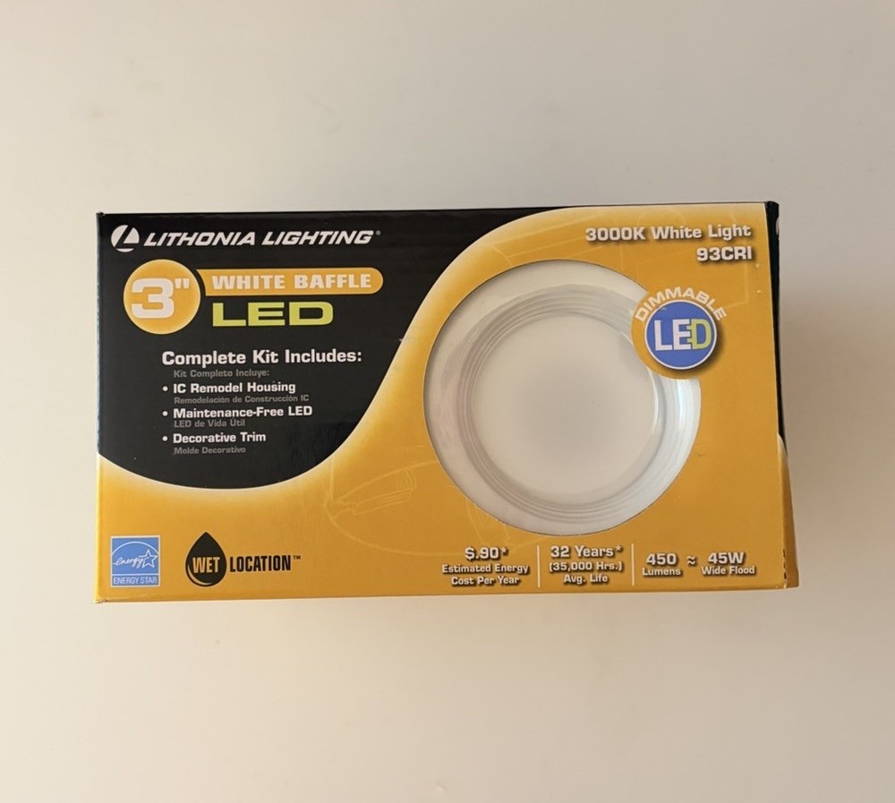 Lithonia Lighting 3 in. Recessed Baffle Integrated LED Light Kit Matte