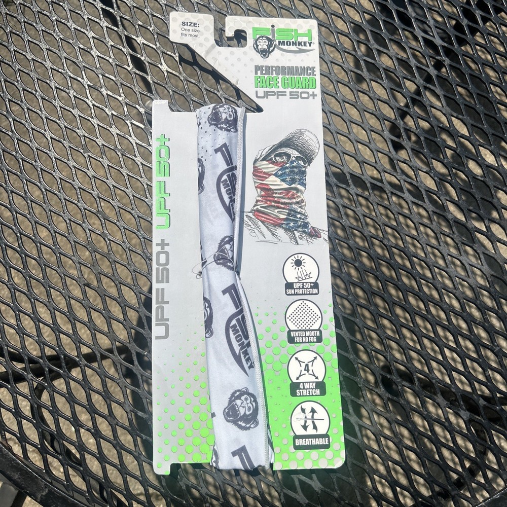 Fish Monkey - Performance FACE GUARD - UPF 50+ White- NEW!