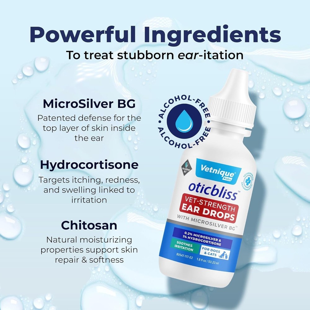 Dog Ear Infection Drops - Fast Relief with MicroSilver & Hydrocortisone