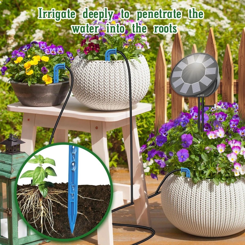 Automatic Solar Drip Irrigation System Kit,DIY Irrigation System for Garden Yard