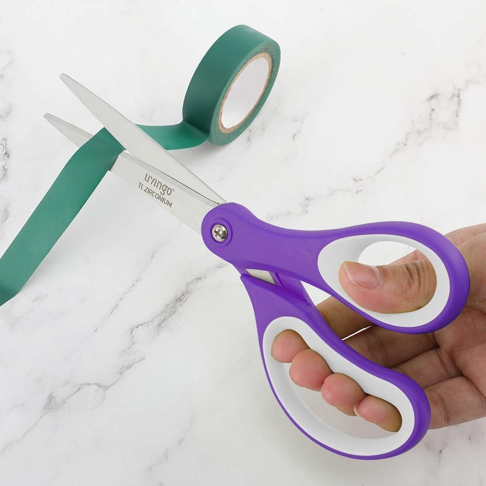 LIVINGO Scissors All Purpose, Student School Scissors, Sharp Titanium Coated ...
