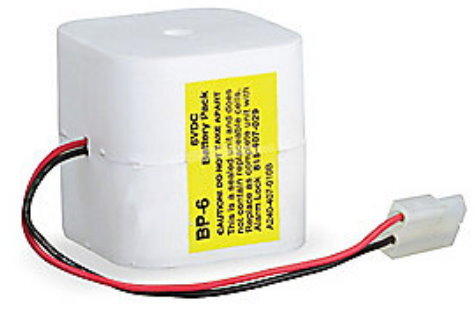 Alarm Lock BP6 REPLACEMENT 6 VOLT BATTERY White