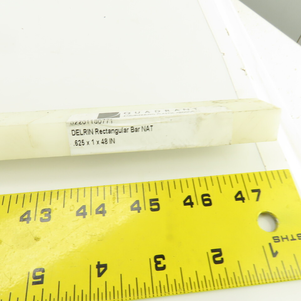 Delrin Rectangular Bar Stock Natural 5/8" x 1" x 48" L