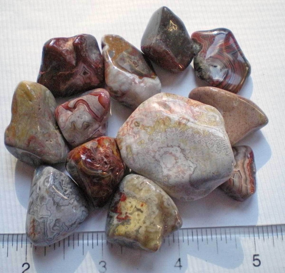 Crazy Lace Agate - 4 ounces Tumbled Stones rt610a