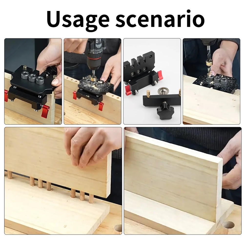 Doweling Jig Self Centering 6-12mm Drill Guide Biscuit Joiner Woodworking Tool