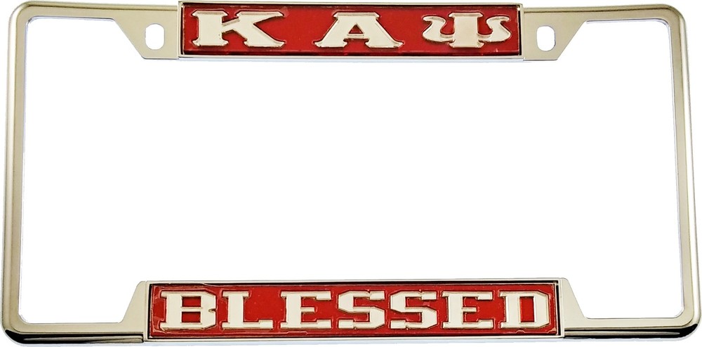Kappa Alpha Psi Blessed License Plate Frame [Decal Visible Frame - Red/Silver...