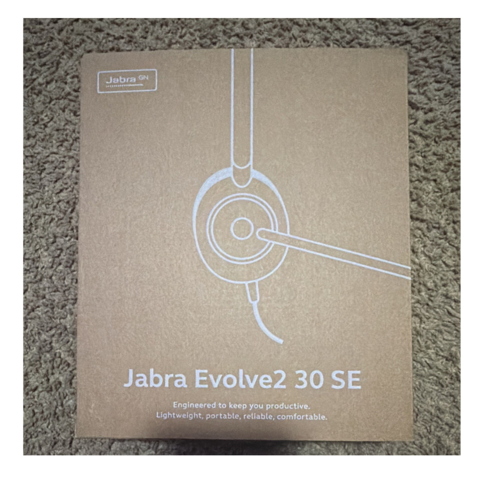 Jabra Evolve2 30 SE USB Ear-Pad Headset Black Computer On-Ear Open Box