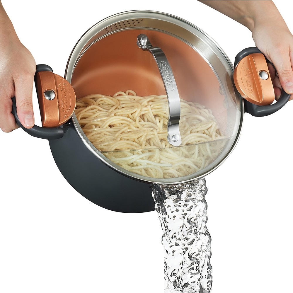 5 Quart Stock Pot Multipurpose Pasta with 5 Quarts, Graphite