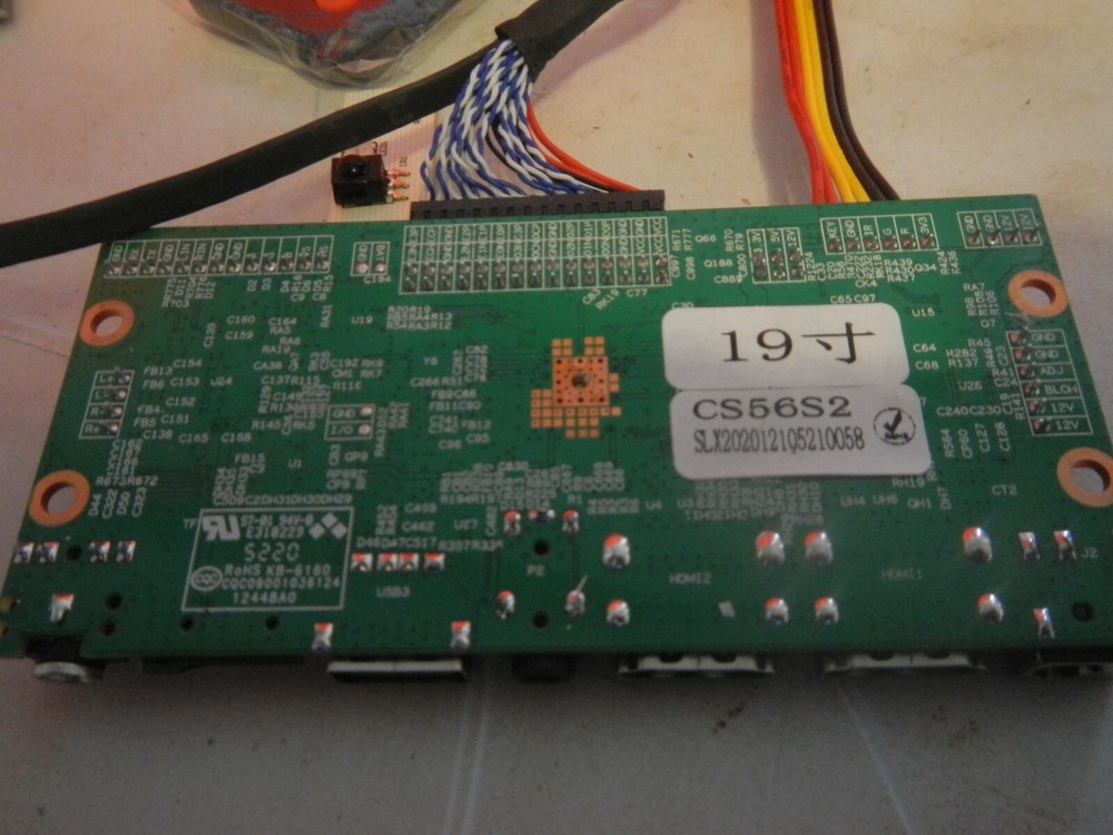 NEW CONTROL BOARD FOR 19" LCD 1920 X 360 IPS DISPLAY & REMOTE & CABLES BOARDS