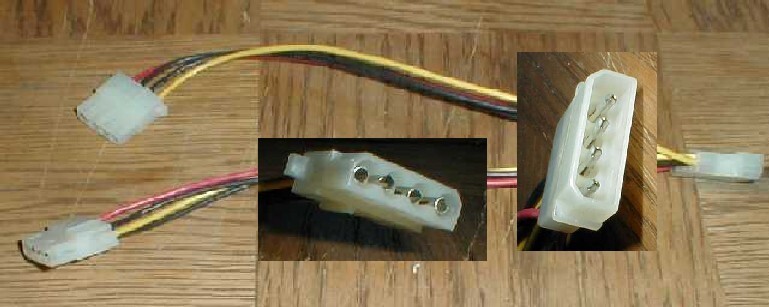 Computer Internal Power Y Splitter Extension CD HDD Style Molex 6"