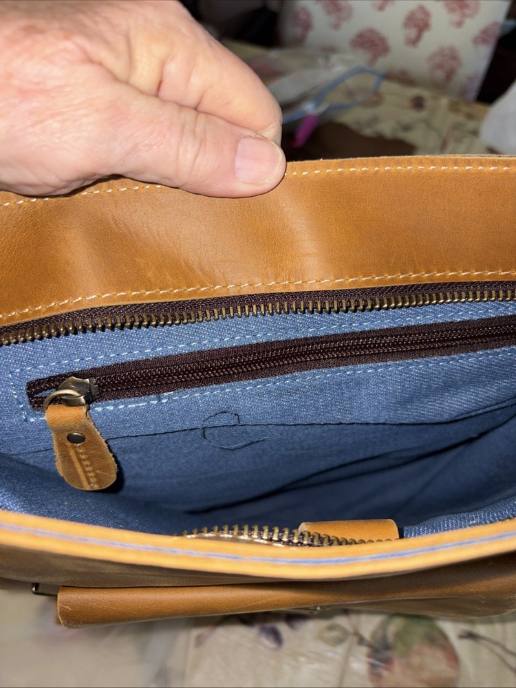 Paul Richard Leather Backpack W/ Strap And Inside Pockets