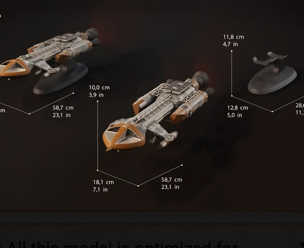 Space 1999 Hawk Interceptor 1/32 Display Model Kit 23" Custom 3d Design Huge