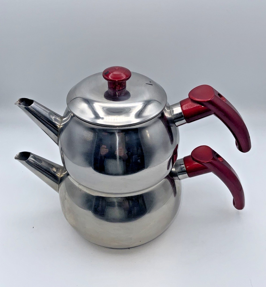 Cappy Tea For One Silver Red Made In Turkey