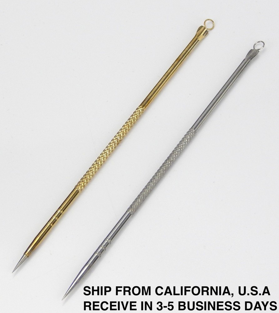 PROFESSIONAL COMEDONE EXTRACTOR TOOL BLACKHEAD REMOVER NEEDLE SILVER OR GOLD