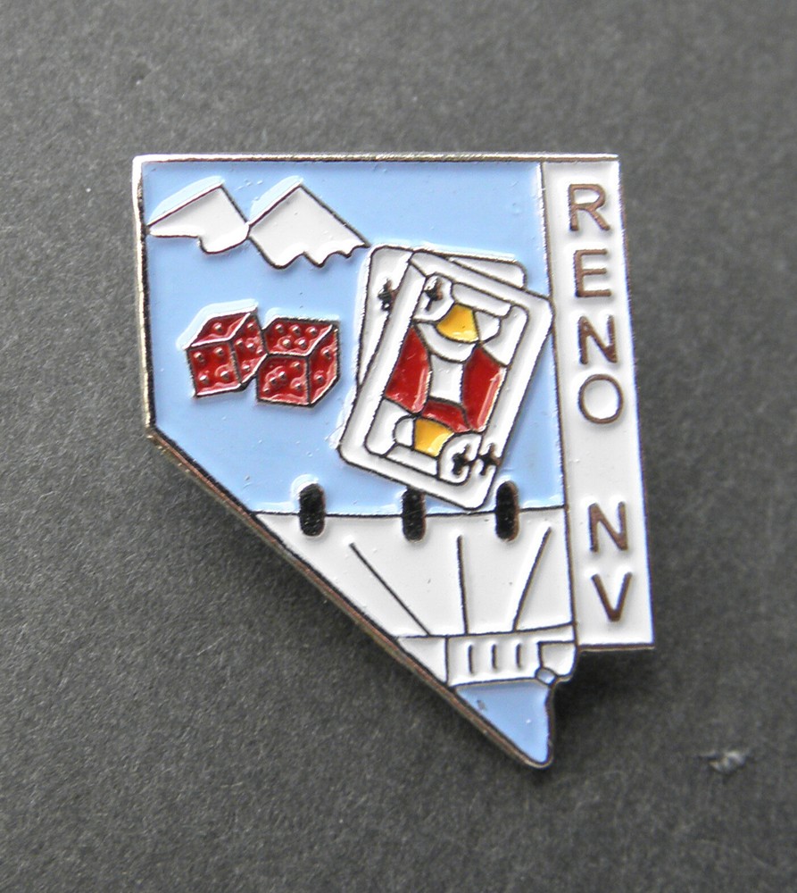 RENO NEVADA STATE MAP LAPEL PIN BADGE 3/4 INCH