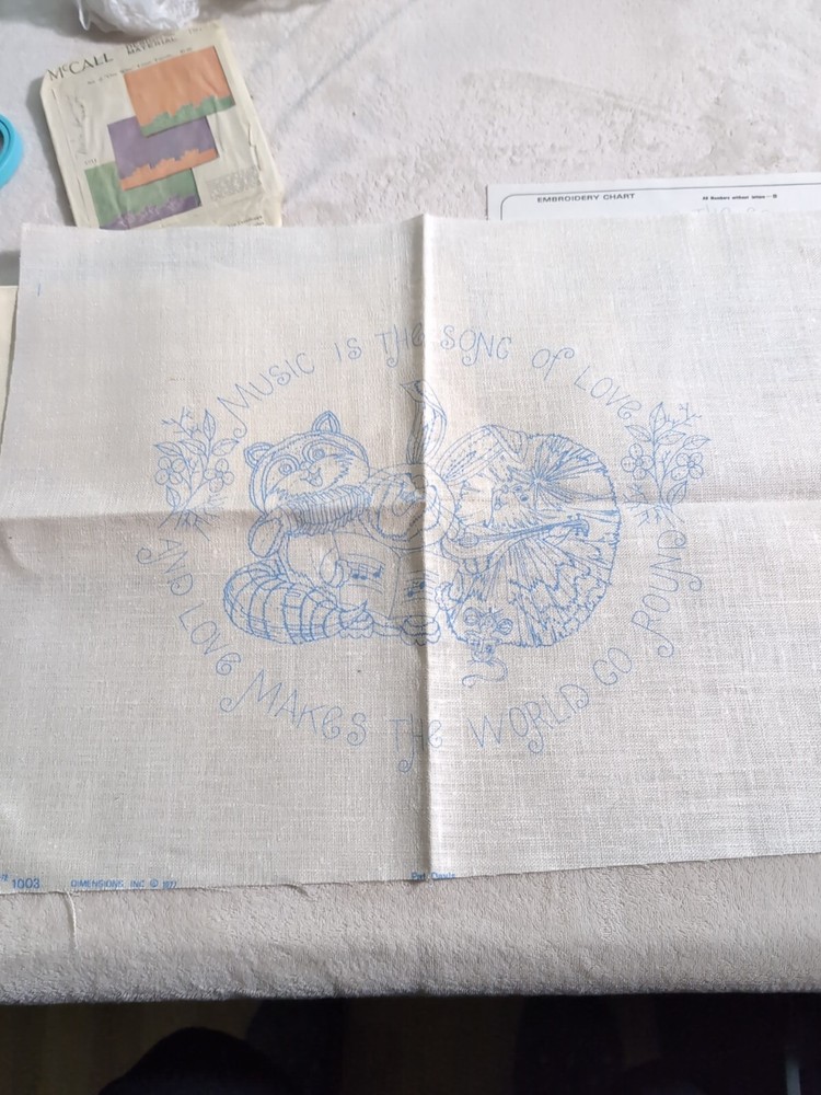 Needlework Crafts Crewel 12+ Patterns Lace Mats Some Have Stains