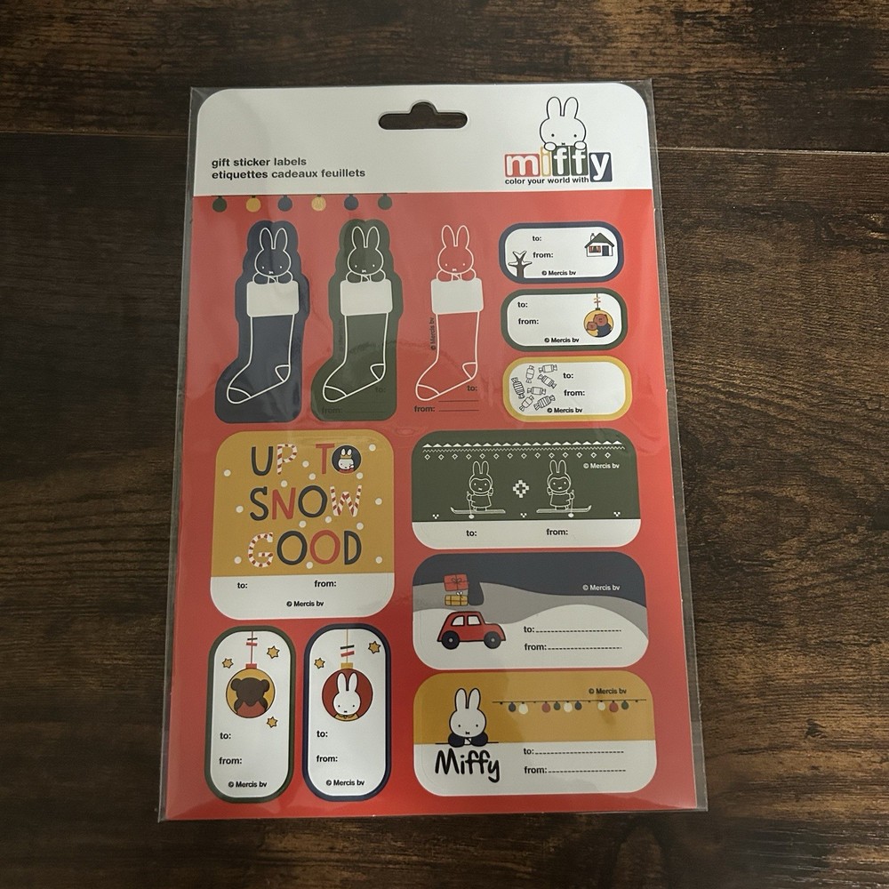Miffy Christmas Gift Sticker Labels Sheets