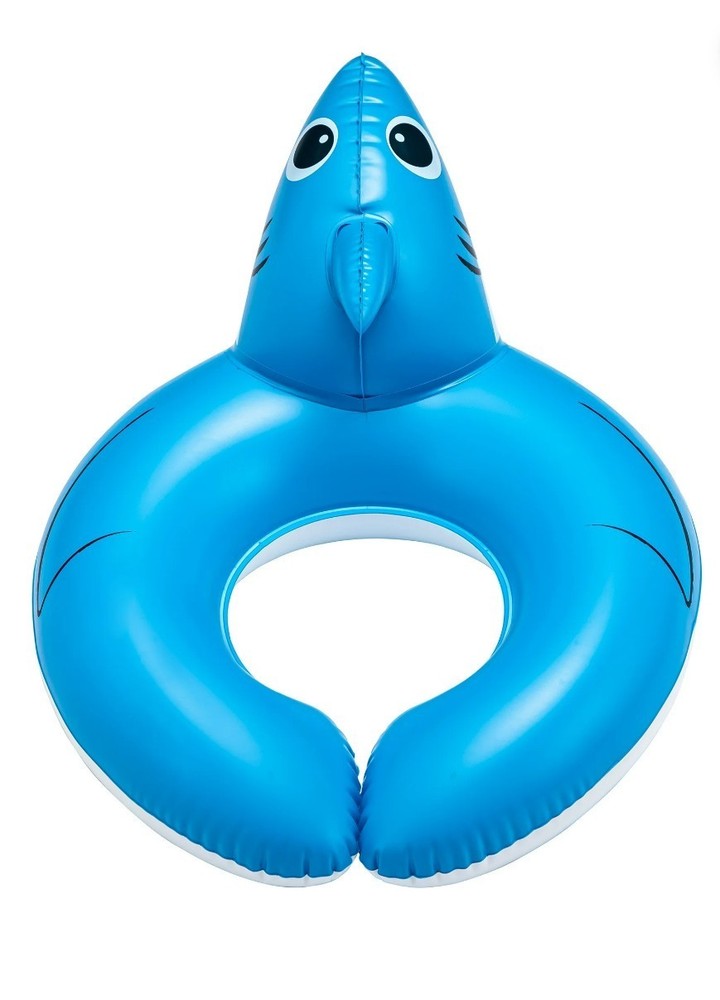 Inflatable Shark Split Ring Ages 3-6 Up To 44 Lbs & Includes Repair Patch