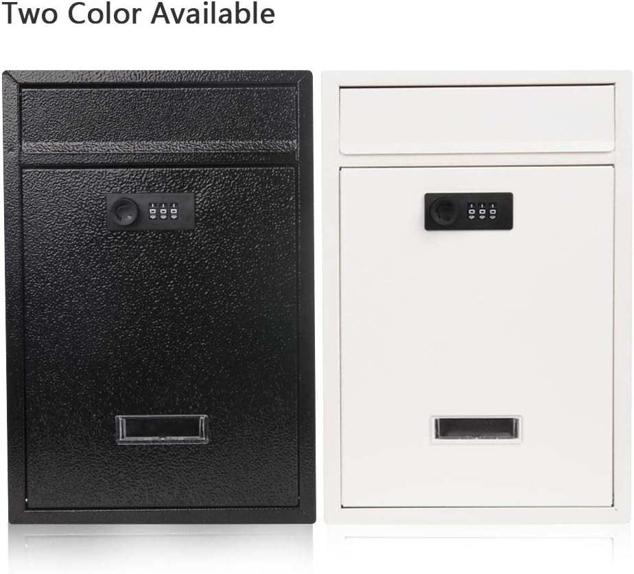 KYODOLED Locking Wall Mount Mailbox, 8.54‘’*3.35‘’*12.4‘’, Com-lock-black