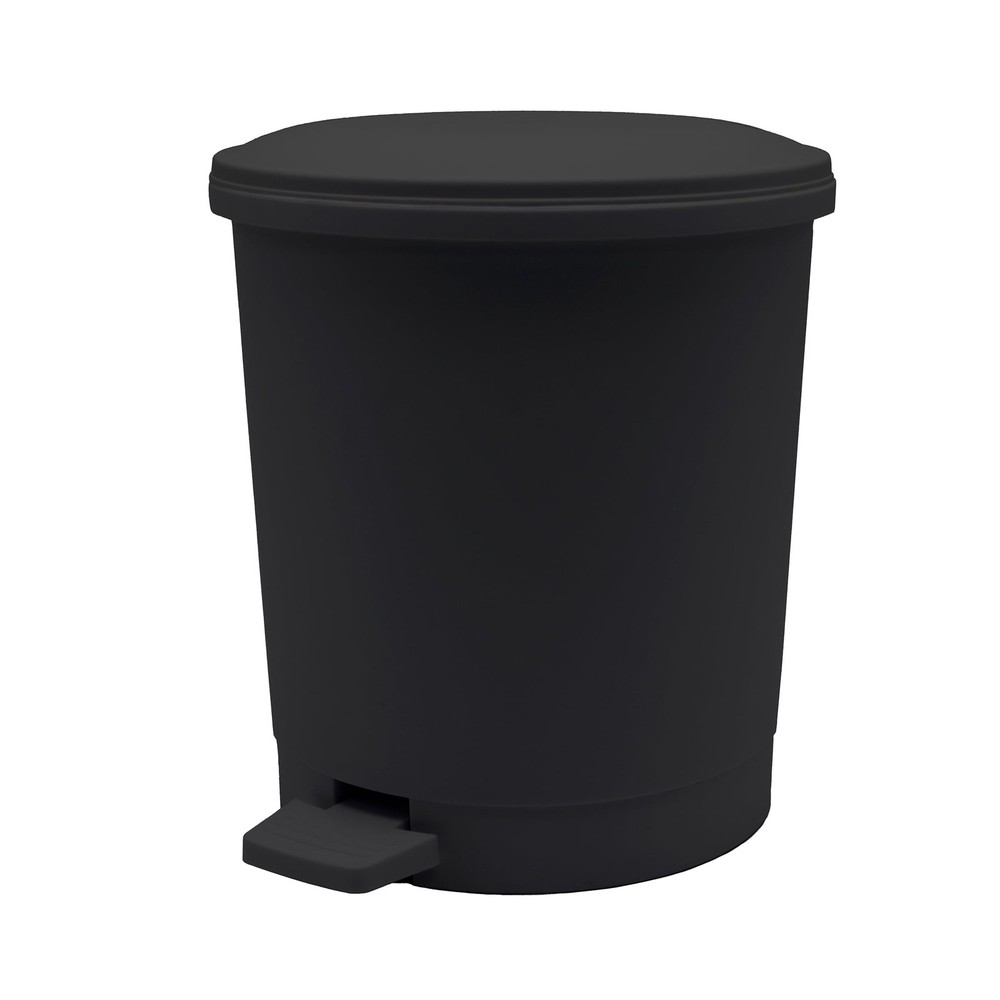 Mainstays Bathroom Trash Can Black Plastic