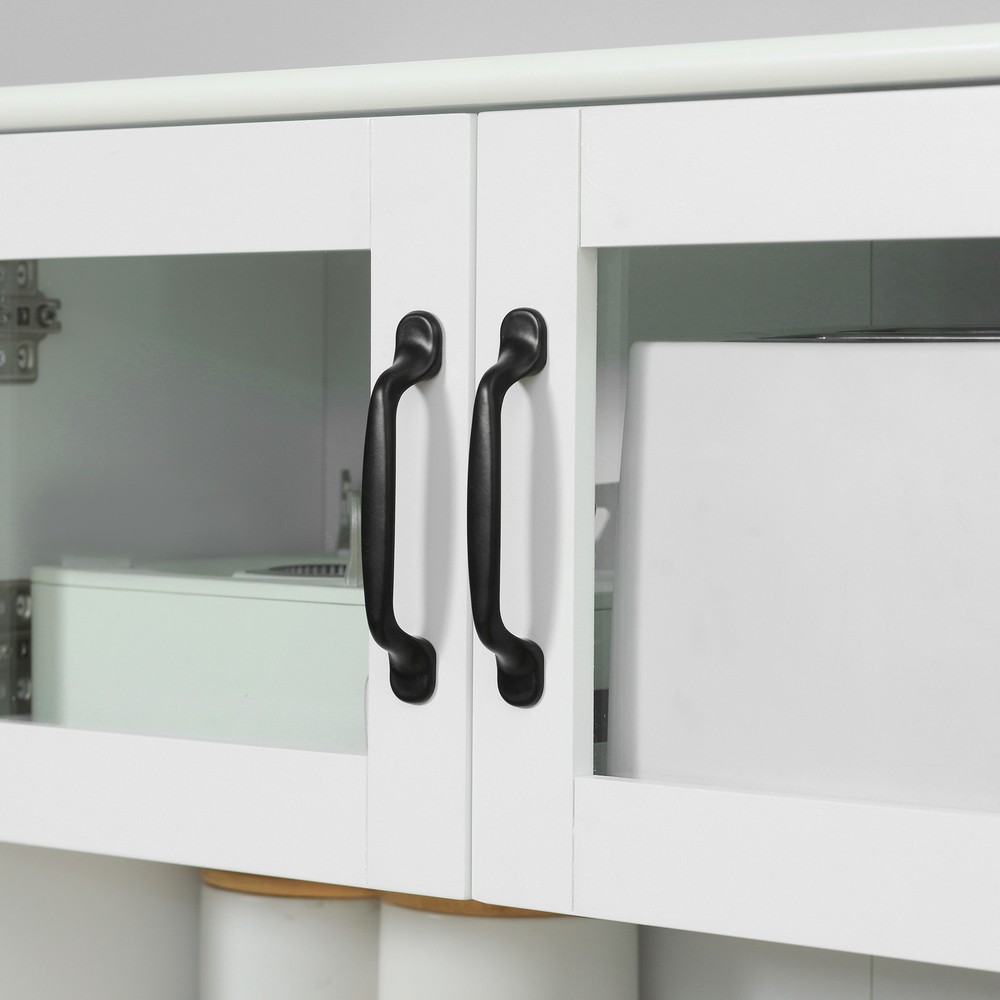 Kitchen Storage Cabinet, Pantry Organizer with 4 Doors, White
