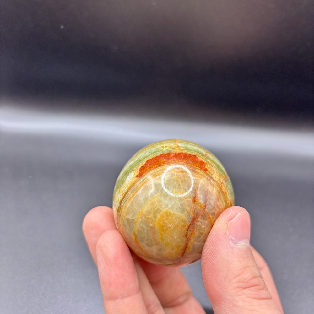 Vibrant Multi-Color Stone Sphere Egg (approx. 280 grams)