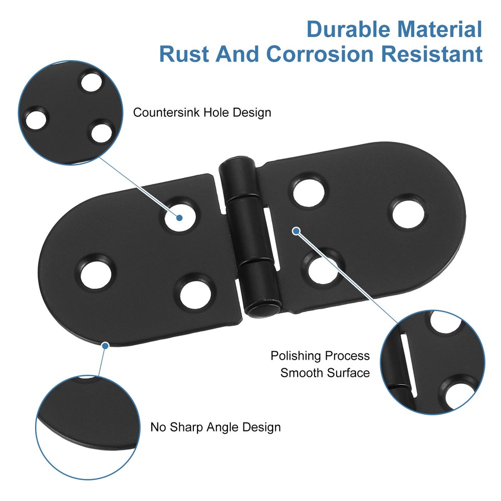 4pcs Folding Table Hinge Iron 270 Degree Table Hinges Black