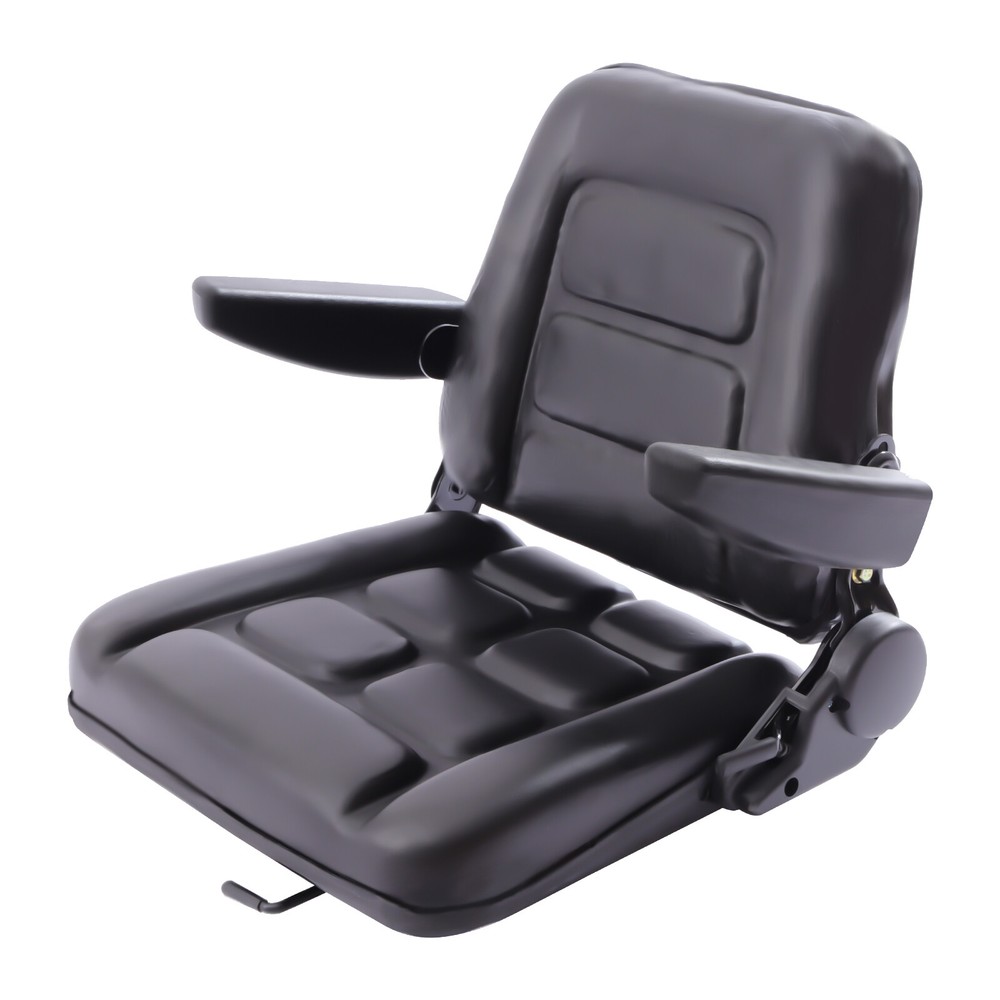 Forklift Seat With Armrest Foldable Tractor Seat With 175°Adjustable Back Angle