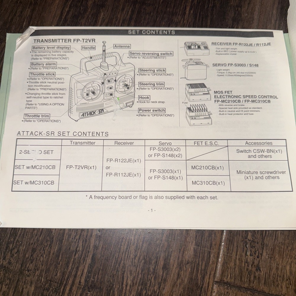 Futaba model Attack SR FP-2VR Controller Only