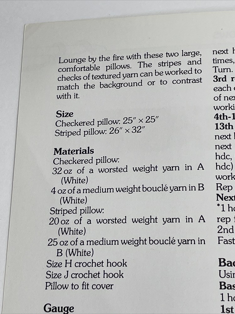 Marshall Cavendish Textured Pillows Crochet Pattern