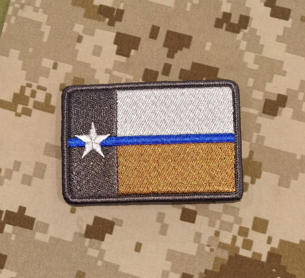Desert Thin Blue Line TEXAS State Flag Patch, LEO