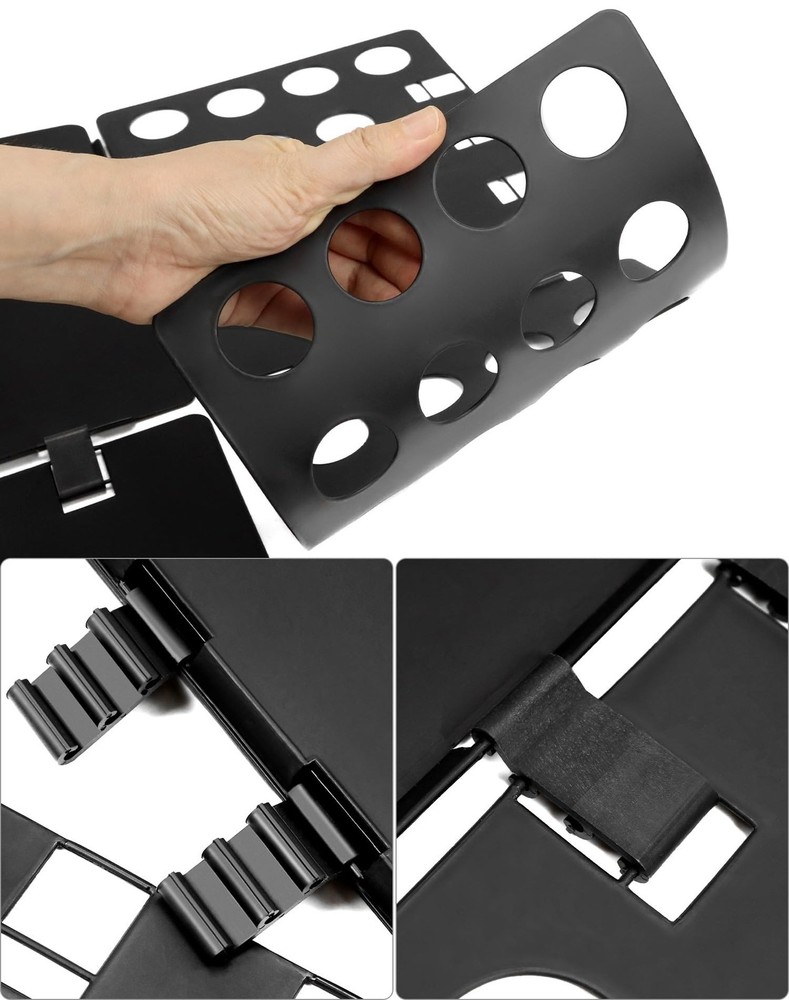 QWORK PP Composite Folding Board, 2 Pack Folding Clothes Board - Black + Blue...