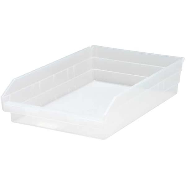 Quantum Storage Systems Qsb110cl Shelf Storage Bin, Polypropylene, Clear, 4 In