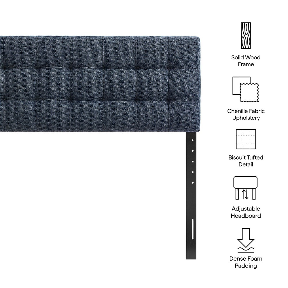 Lily Upholstered King Size Headboard in Navy