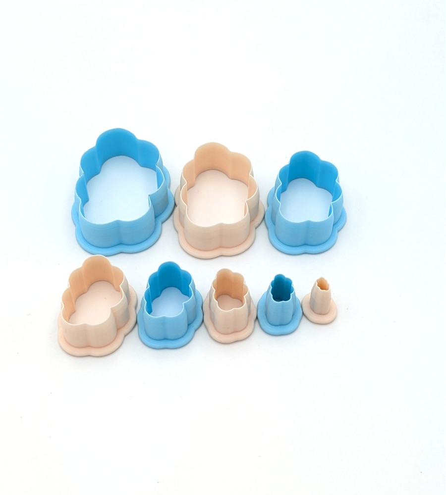 Cloud Clay Cutter Shape Set ~ Polymer Crafting Tool ~ Stackable Outline