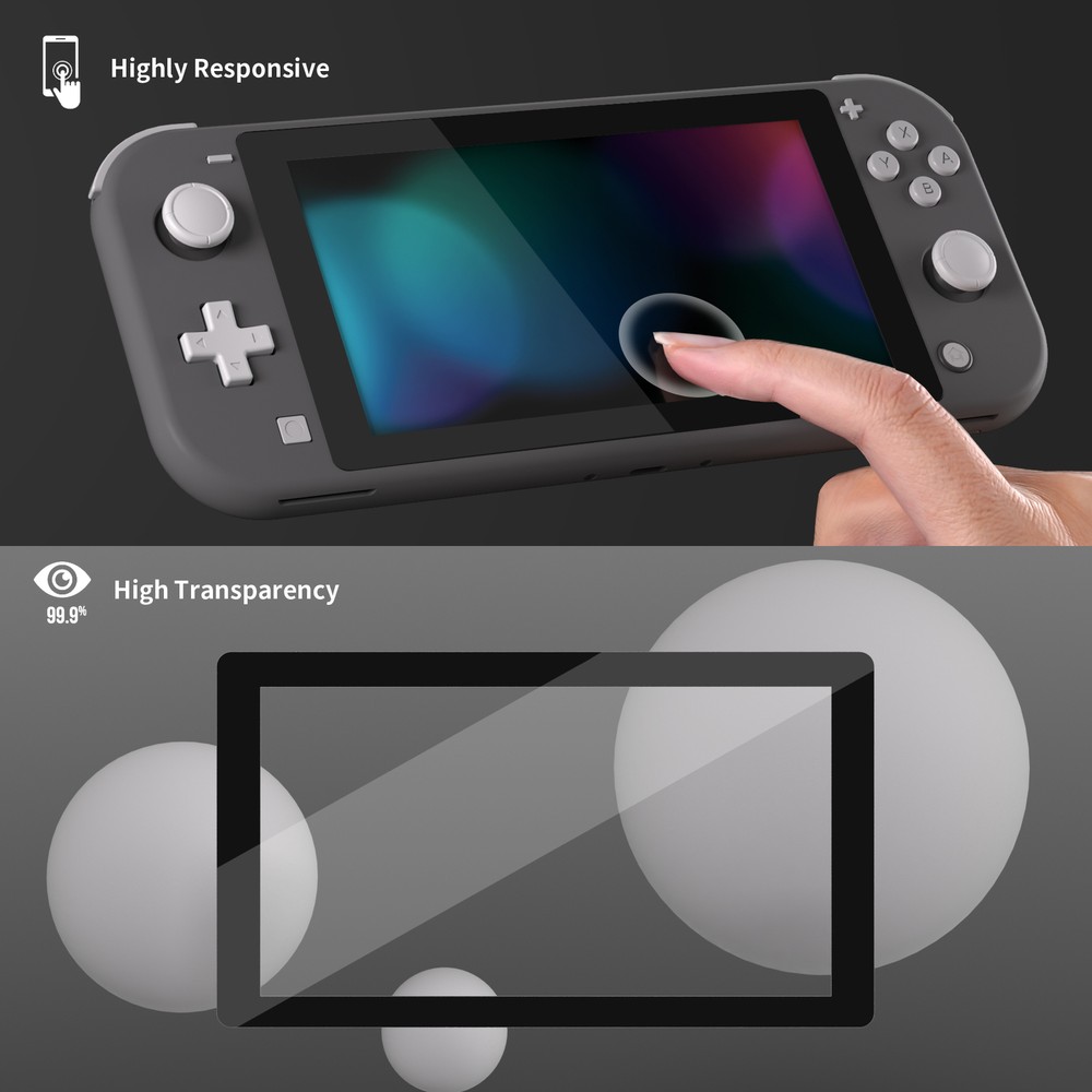 Color Border Tempered Glass Screen Protector for Nintendo Switch Lite - 2 Pack