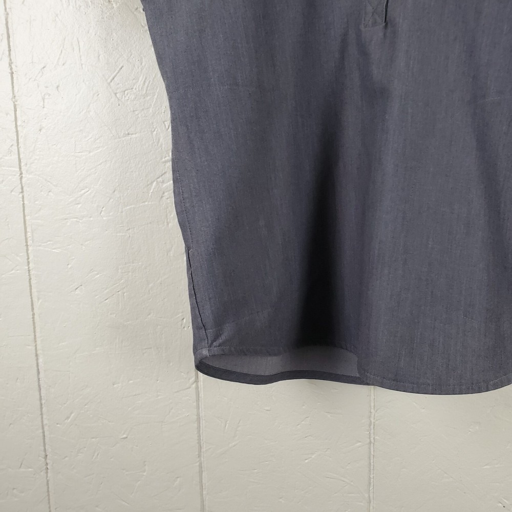 Figs Scrubs Womens 2XS Gray Henley 1/4 Snap Button Sleeveless Stretch Pullover